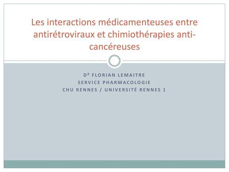 Service Pharmacologie CHU rennes / Université rennes 1