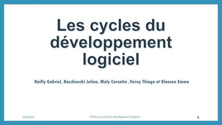 Les cycles du développement logiciel