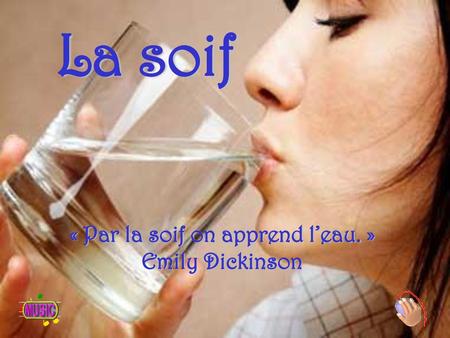« Par la soif on apprend l’eau. » Emily Dickinson