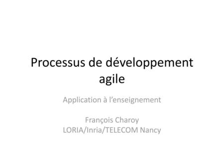Processus de développement agile