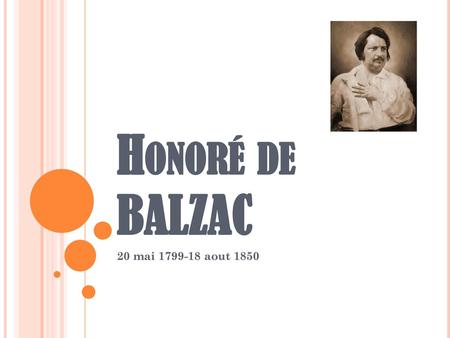 Honoré de BALZAC 20 mai 1799-18 aout 1850.