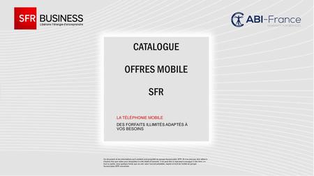 Catalogue offres mobile sfr