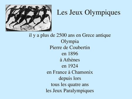 Les Jeux Olympiques il y a plus de 2500 ans en Grece antique Olympia