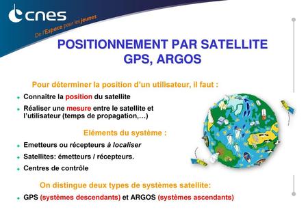 POSITIONNEMENT PAR SATELLITE GPS, ARGOS