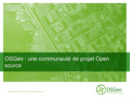 OSGeo : une communauté de projet Open source