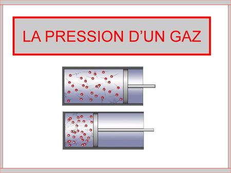 LA PRESSION D’UN GAZ.