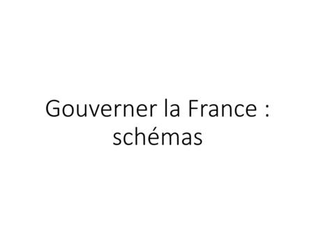 Gouverner la France : schémas