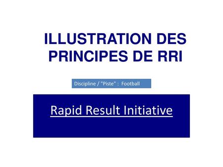 ILLUSTRATION DES PRINCIPES DE RRI