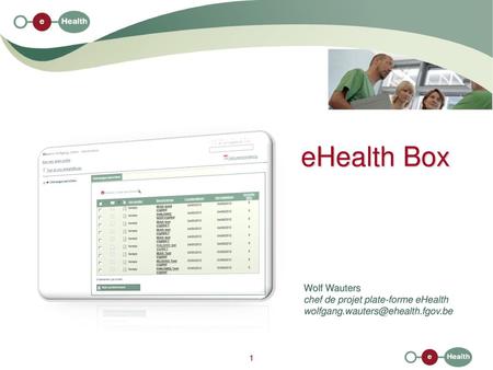 eHealth Box Wolf Wauters chef de projet plate-forme eHealth