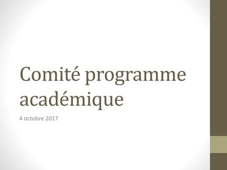 Comité programme académique
