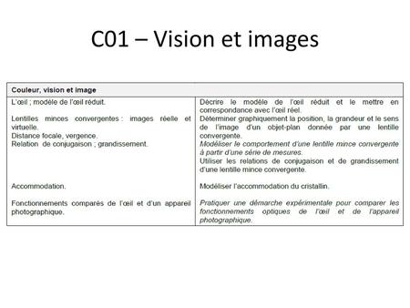 C01 – Vision et images.