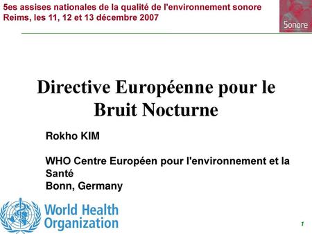 Directive Européenne pour le Bruit Nocturne