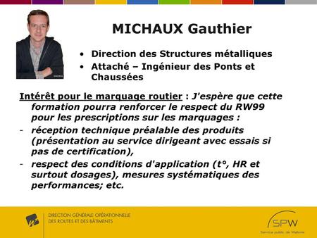 MICHAUX Gauthier Direction des Structures métalliques