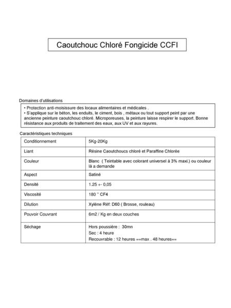 Caoutchouc Chloré Fongicide CCFI