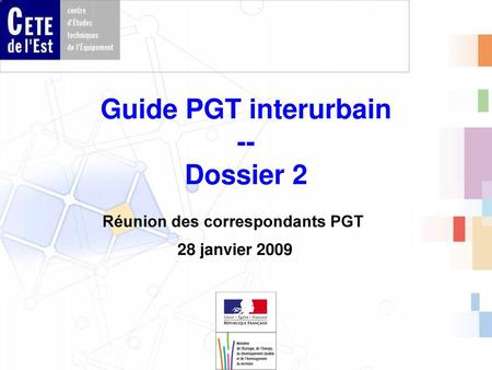 Guide PGT interurbain -- Dossier 2