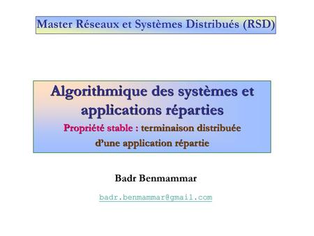 Master Réseaux et Systèmes Distribués (RSD)