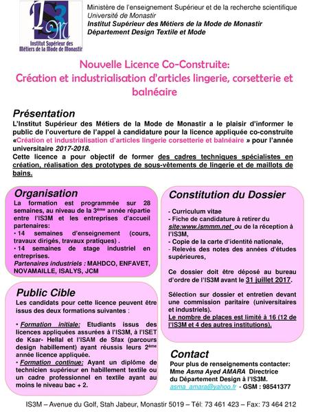 Nouvelle Licence Co-Construite: