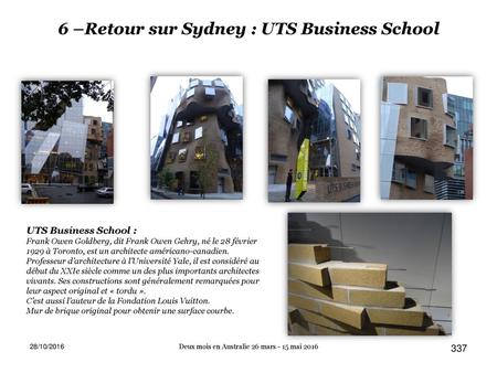 6 –Retour sur Sydney : UTS Business School