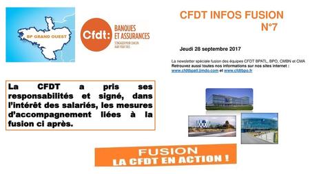 CFDT INFOS FUSION N°7 Jeudi 28 septembre 2017