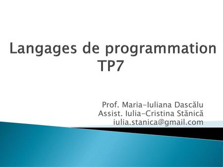Langages de programmation TP7