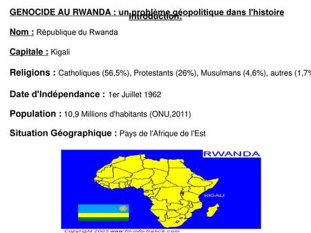 Génocide au Rwanda, un problème Géopolitique présent dans l'histoire