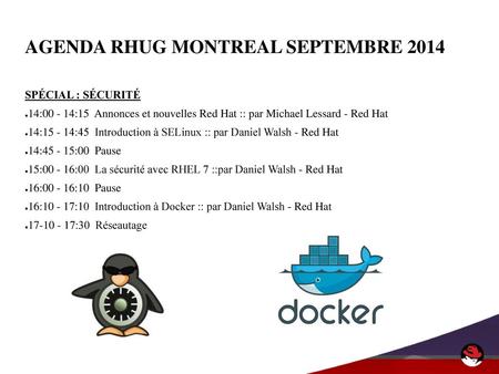 AGENDA RHUG MONTREAL SEPTEMBRE 2014