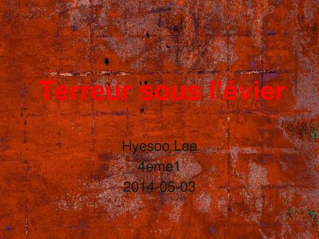Terreur sous l’évier Hyesoo Lee 4eme1 2014-05-03.