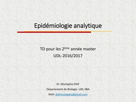 Epidémiologie analytique