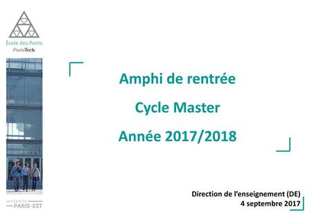 Amphi de rentrée Cycle Master Année 2017/2018