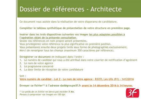 Dossier de références - Architecte