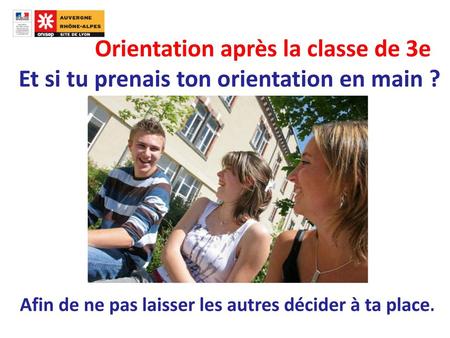 Orientation après la classe de 3e