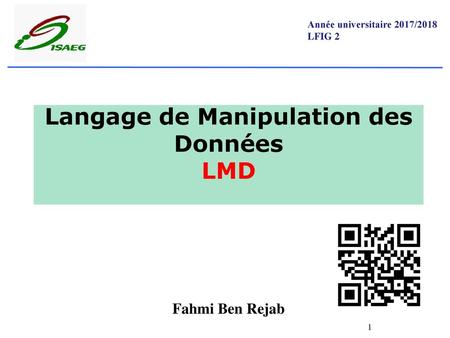 Langage de Manipulation des Données LMD