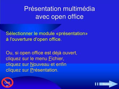 Présentation multimédia avec open office