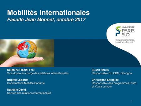 Mobilités Internationales Faculté Jean Monnet, octobre 2017