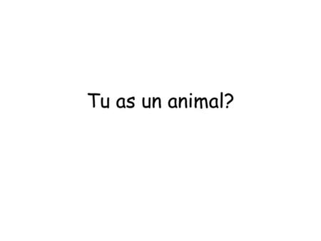 Tu as un animal?.