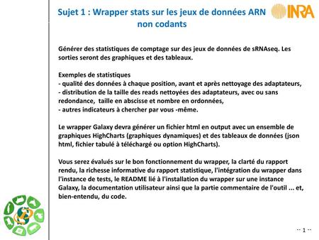 Sujet 1 : Wrapper stats sur les jeux de données ARN non codants