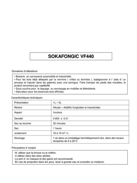 SOKAFONGIC VF440 Fiche Technique 1 Domaines d’utilisations