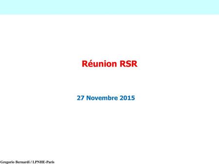 Réunion RSR 27 Novembre 2015.
