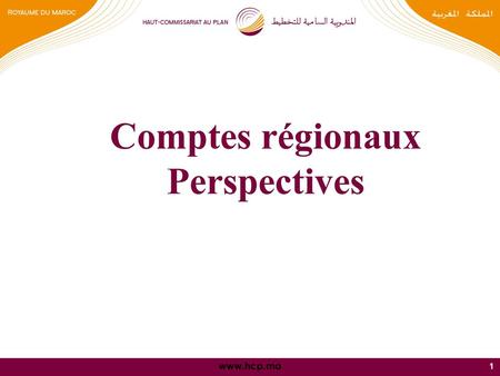 Comptes régionaux Perspectives