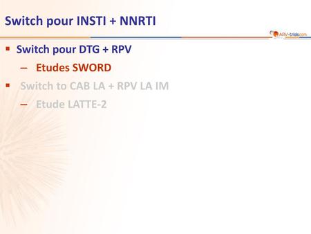 Switch pour INSTI + NNRTI