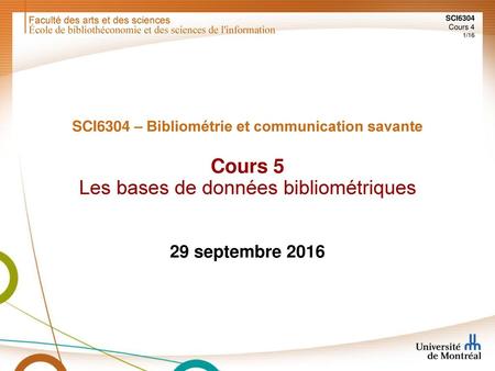 04/06/2018 École de bibliothéconomie et des sciences de l'information