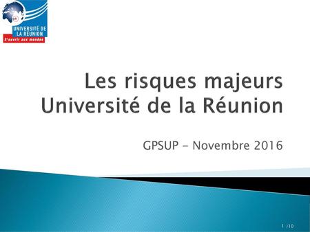 Les risques majeurs Université de la Réunion