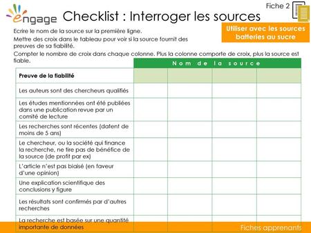 Utiliser avec les sources batteries au sucre