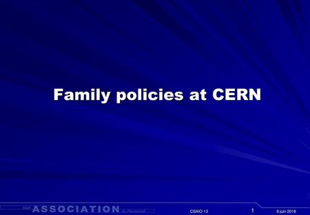 Family policies at CERN