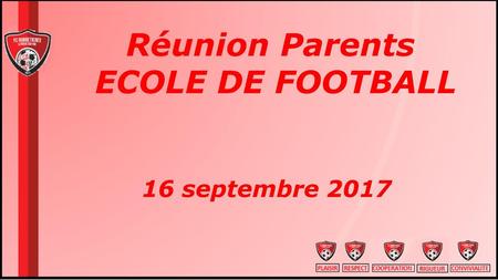 Réunion Parents ECOLE DE FOOTBALL