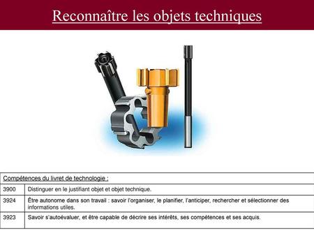 Reconnaître les objets techniques