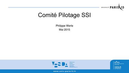 Comité Pilotage SSI Philippe Werle Mai 2015.