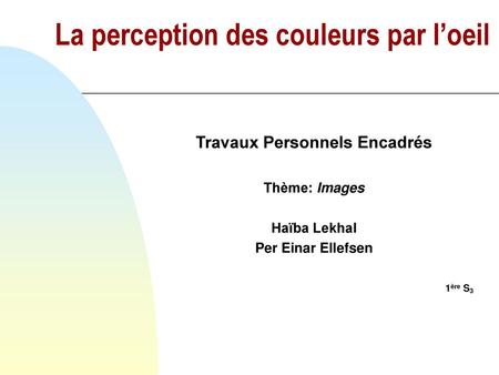 La perception des couleurs par l’oeil