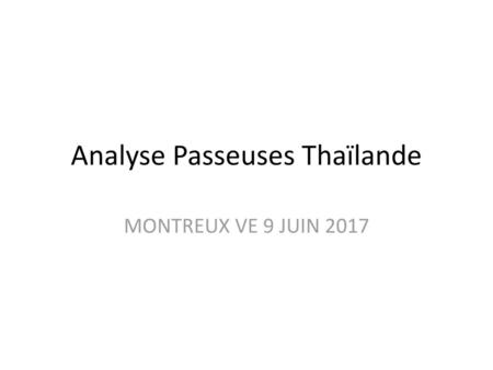 Analyse Passeuses Thaïlande