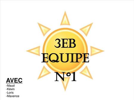 3eB EQUIPE N°1 AVEC -Maud -Kévin -Loris -Maxence.